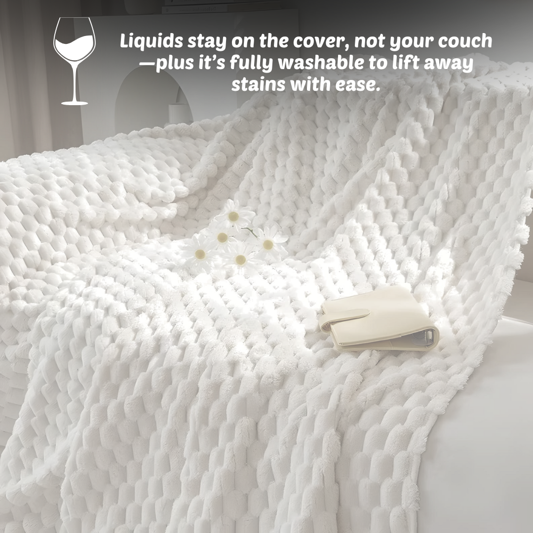 Honey Comb Plush Couch Cover