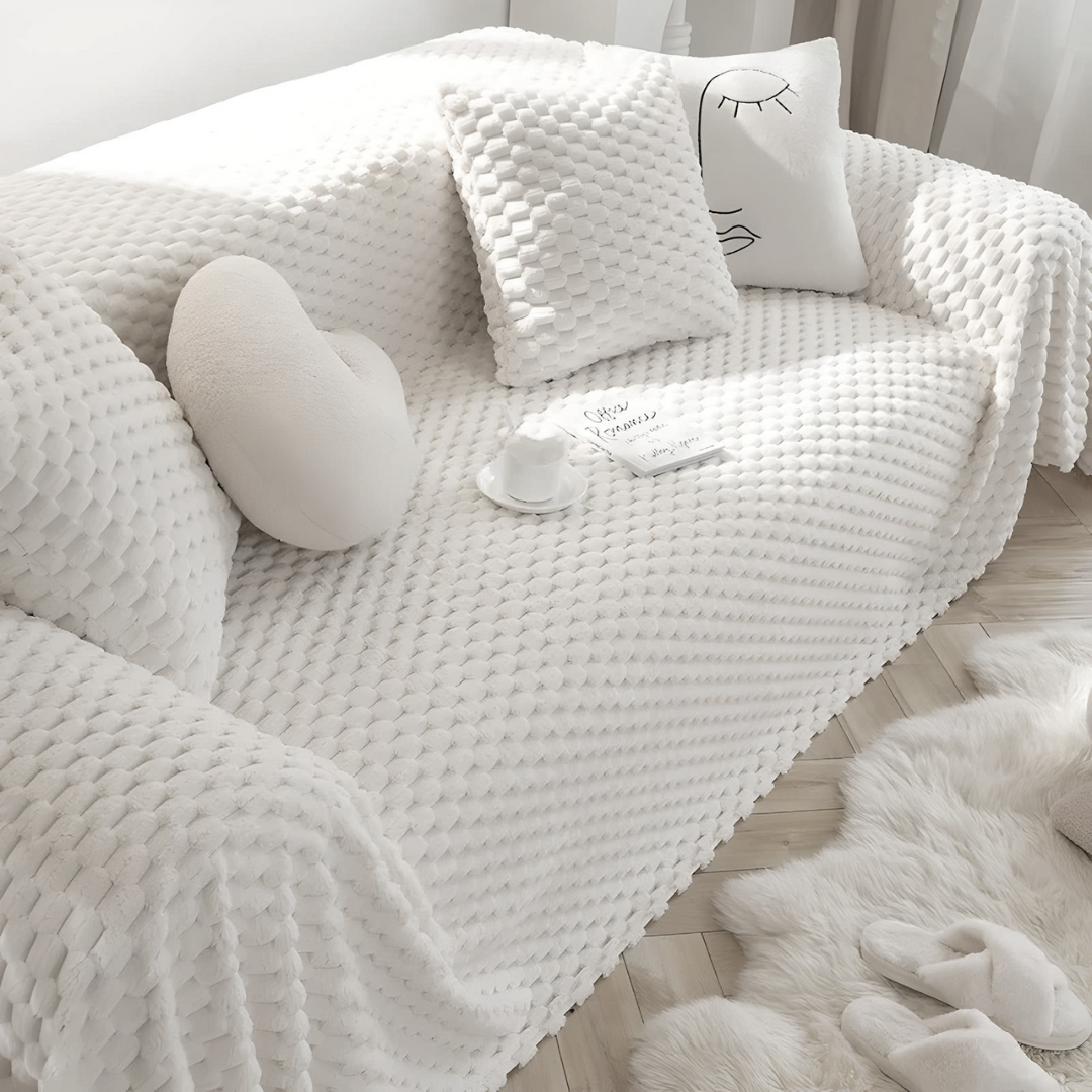 Honey Comb Plush Couch Cover