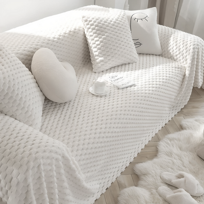 Honey Comb Plush Couch Cover