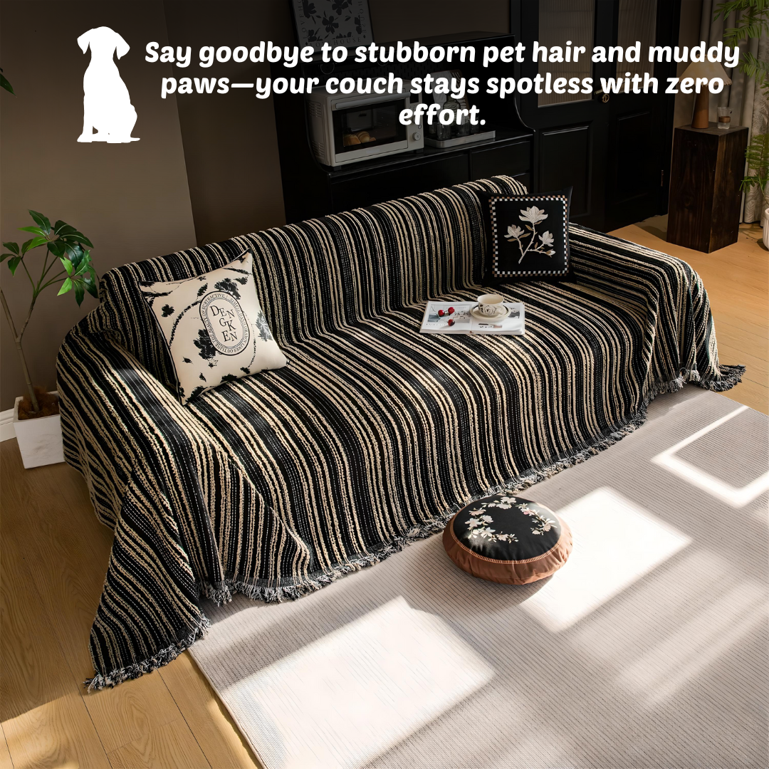 Chenille Stripe Couch Cover