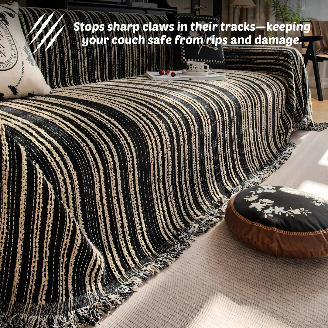 Chenille Stripe Couch Cover