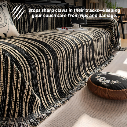 Chenille Stripe Couch Cover