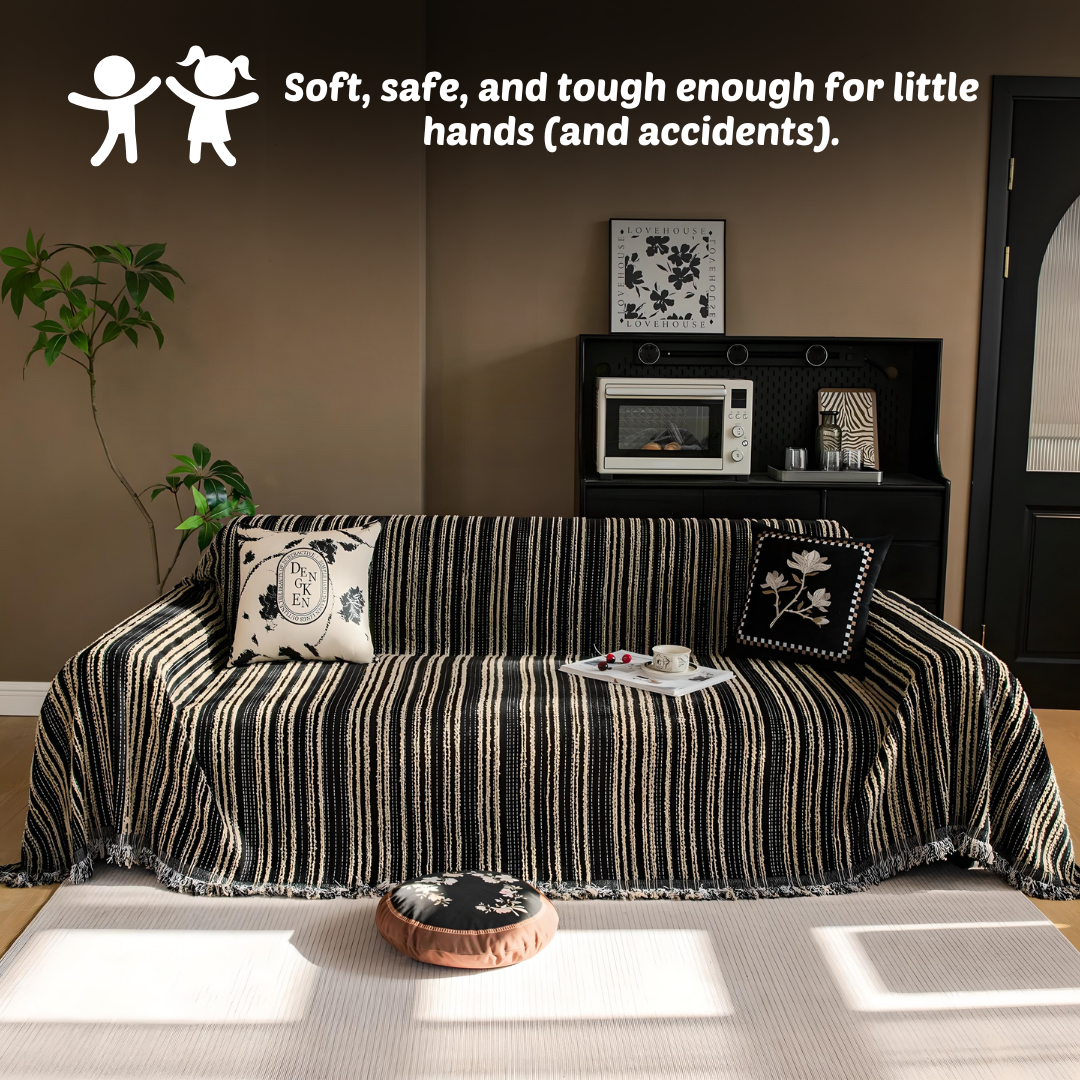 Chenille Stripe Couch Cover